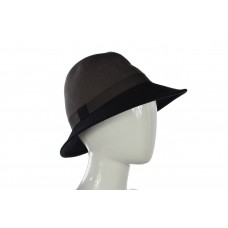 Giovannio NY Mujers Wide Brim Hat Size OS Gray Black Wool Color Block  eb-63371891
